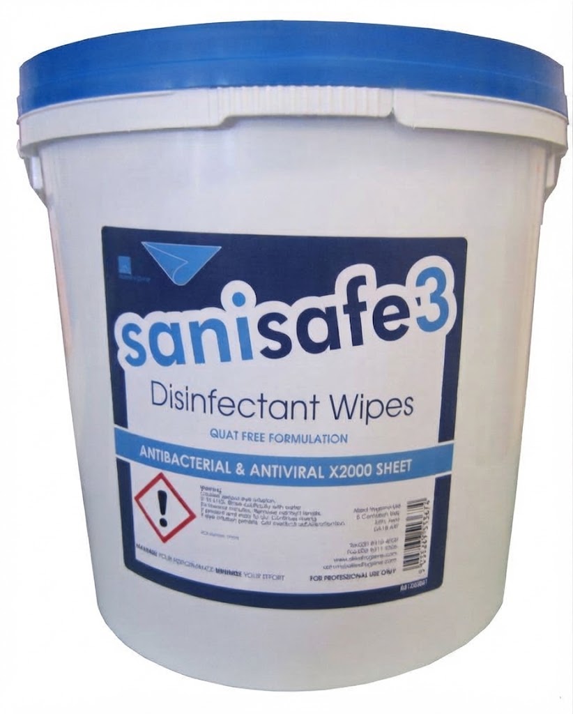 Sanisafe 3 Quat Free Wipes Bucket x 2000