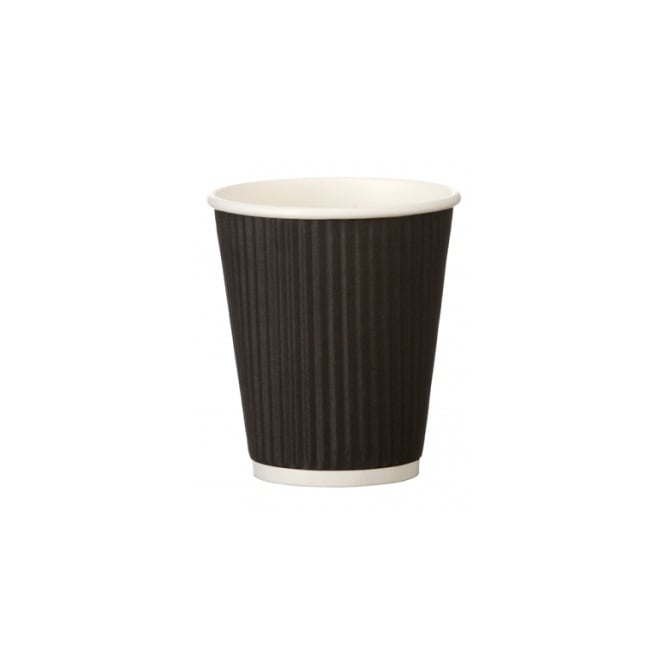 8oz Ripple Cup Black x 500 Triple Wall