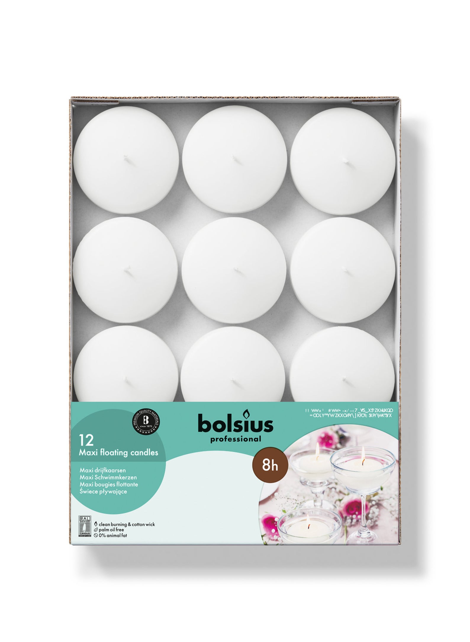 Floating Candles Large White x 12