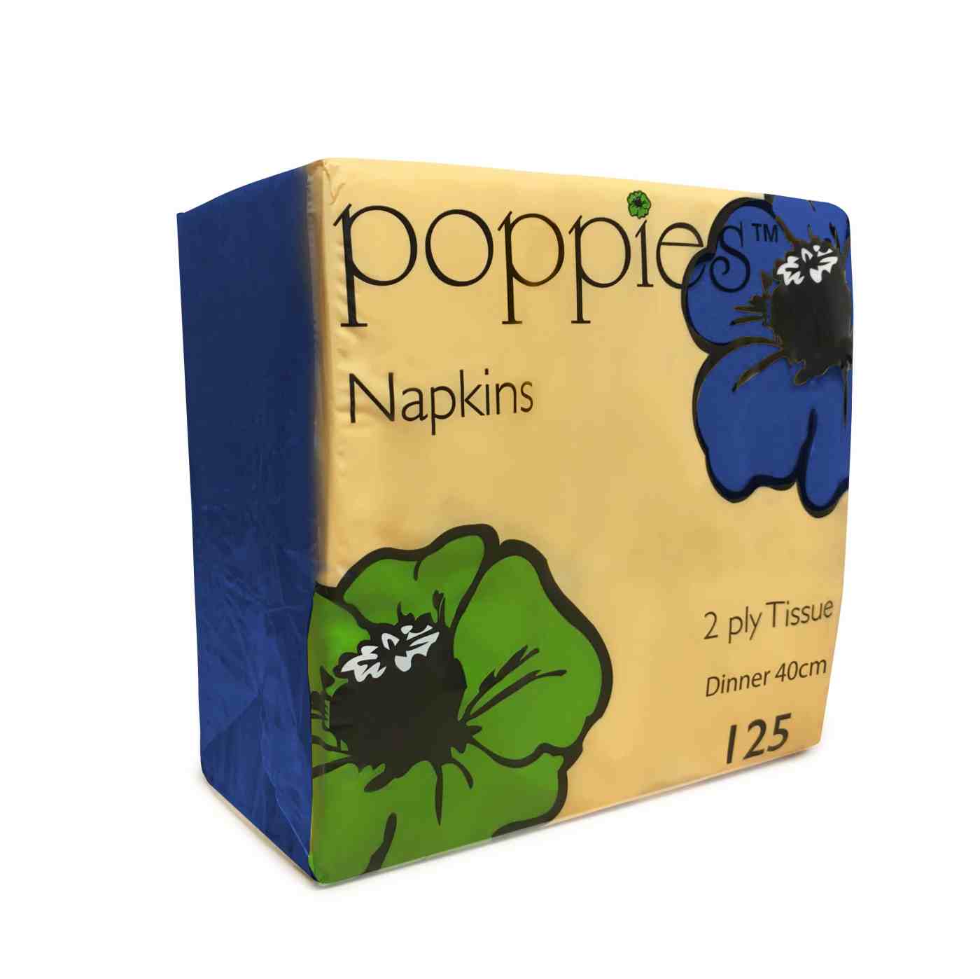 Poppies Navy Blue 2ply 40cm Napkins x 2000